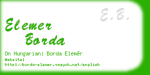 elemer borda business card